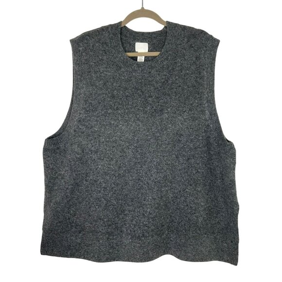 NWT H&M Men's Sleeveless Wool Blend Knit Vest Sweater XXL Gray - Picture 1 of 10